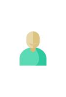A person with a green shirt and a bald head vector