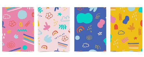 shape kid background with colorful vector