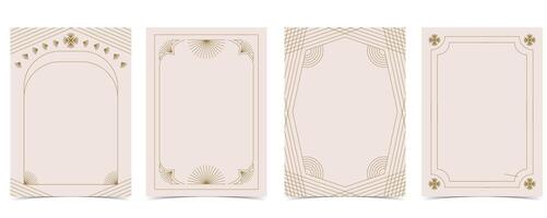 Vintage deco frame. Abstract decoration template for a4 vertical design vector