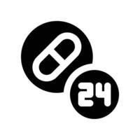 24 hours icon. glyph icon for your website, mobile, presentation, and logo design. vector