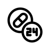 24 hours icon. line icon for your website, mobile, presentation, and logo design. vector