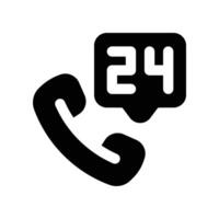 24 hours icon. glyph icon for your website, mobile, presentation, and logo design. vector