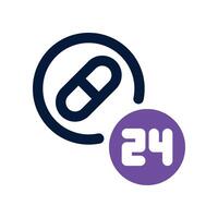 24 hours icon. dual tone icon for your website, mobile, presentation, and logo design. vector