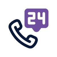 24 hours icon. dual tone icon for your website, mobile, presentation, and logo design. vector