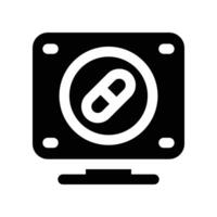 computer icon. glyph icon for your website, mobile, presentation, and logo design. vector