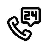 24 hours icon. line icon for your website, mobile, presentation, and logo design. vector