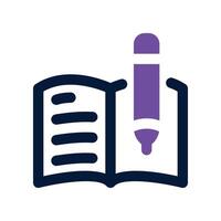 study icon. dual tone icon for your website, mobile, presentation, and logo design. vector