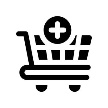 add to cart icon. glyph icon for your website, mobile, presentation, and logo design. vector