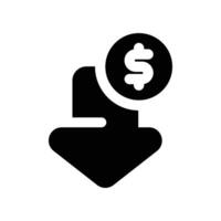 low price icon. glyph icon for your website, mobile, presentation, and logo design. vector
