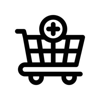 add to cart icon. line icon for your website, mobile, presentation, and logo design. vector