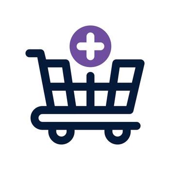 add to cart icon. dual tone icon for your website, mobile, presentation, and logo design. vector