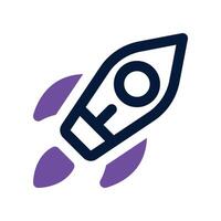 rocket icon. dual tone icon for your website, mobile, presentation, and logo design. vector
