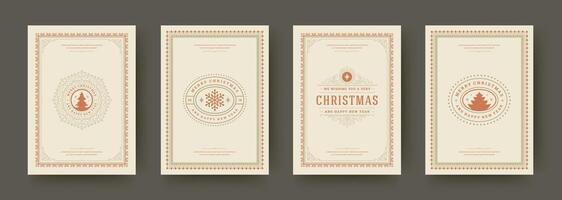 Elegant Christmas greeting cards displayed on a neutral background vector