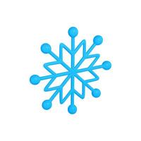 Blue three dimensional snowflake pattern shape realistic illustration vector