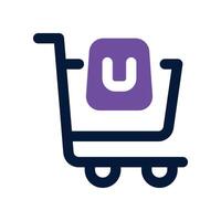 shopping icon. dual tone icon for your website, mobile, presentation, and logo design. vector