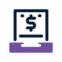 financial report icon. dual tone icon for your website, mobile, presentation, and logo design. vector