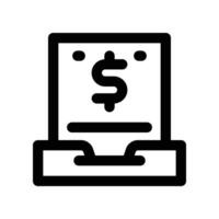financial report icon. line icon for your website, mobile, presentation, and logo design. vector