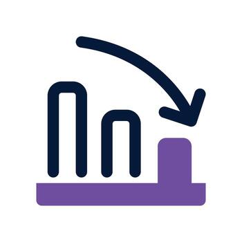 decrease icon. dual tone icon for your website, mobile, presentation, and logo design. vector