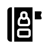 phone book icon. glyph icon for your website, mobile, presentation, and logo design. vector