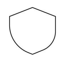 A black and white drawing of a shield vector