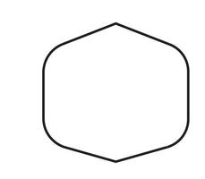 Hexagon shape with a black outline vector