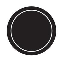 A black and white circle with a white border vector