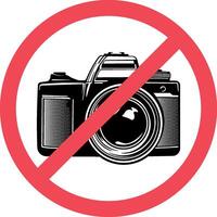 camera in a red crossed out circle vector