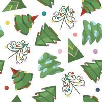 seamless pattern with fir trees. New Year and Christmas illustration for wrapping, wallpaper and packaging. vector