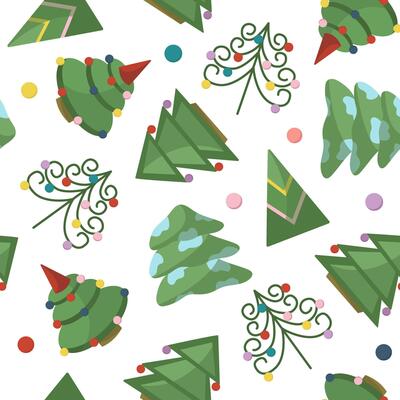 seamless pattern with fir trees. New Year and Christmas illustration for wrapping, wallpaper and packaging.