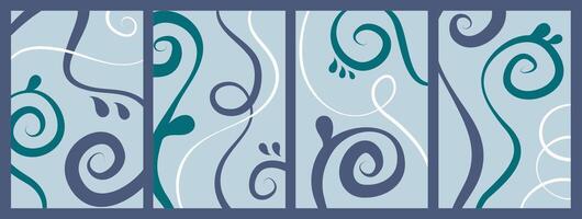 Set of stylish templates with organic abstract shapes and lines in nude colors. Pastel background in minimalist style. Contemporary art vector