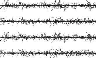 , barbed wire fabric frame, a series of black and white lines with branches, barbed wire seamless pattern, vector