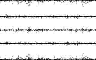 barbed wire seamless pattern, barbed wire fabric frame, a series of black and white lines with branches, barbed wire seamless pattern, vector