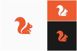 Squirrel Chipmunk Sciurus Vulgaris Flat Silhouette Simple Modern Logo Design Illustration vector