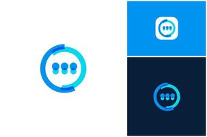 Chat Message Communication Talk Speak Overlapping Color Modern Logo Design Illustration vector