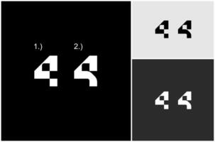 Number 4 Four Font Modern Abstract Futuristic Geometric Monogram Logo Design Illustration vector