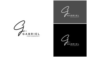 Letter G Initial Signature Script Calligraphy Cursive Font Luxury Logo Design Illustration vector