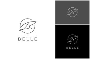 Letter B Initial Signature Script Calligraphy Cursive Font Luxury Logo Design Illustration vector