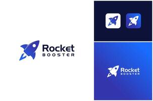 Rocket Launch Startup Spaceship Shuttle Space Vehicle Modern Icon Logo Design Illustration vector
