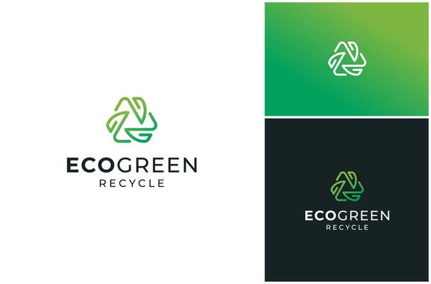 Eco Leaf Green Recycle Environment Conservation Ecology Recycling Logo Design Illustration