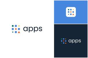Abstract Dotted Apps UI UX Software Development Digital Technology Logo Design Illustration vector