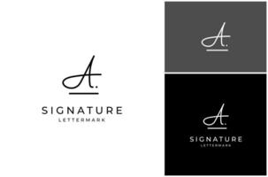Letter A Initial Signature Script Calligraphy Hand Drawn Font Logo Design Illustration vector
