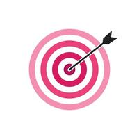 Pink shade bullseye dart target icon. Dart target goal marketing sign. Arrow dart logo . Winner dart sign. vector
