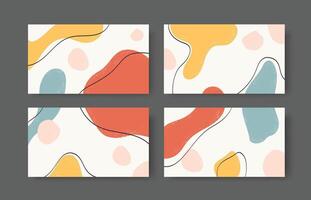 abstract shapes composition in trendy style banner vector