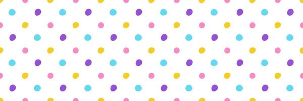 Colorful seamless pattern set of hand drawn polka dots.Trendy design with abstract shapes, simple and playful doodle wallpaper print vector