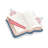 illustration of book and ruler vector