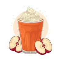 carrot juice with apple vector