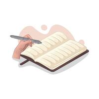 write in a book vector