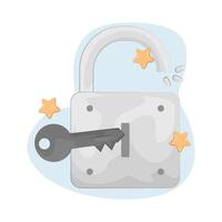 Large Open Padlock vector