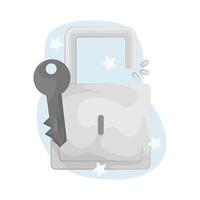 illustration of Large Open Padlock vector