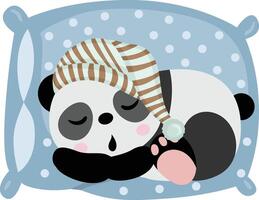 Cute panda sleeping on pillow.cdr vector